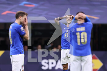 2021-10-06 - Federico Bernardeschi of Italy reacts during the UEFA Nations League Finals 2021 semi-final football match between Italy and Spain at Giuseppe Meazza Stadium, Milan, Italy on October 06, 2021 - SEMIFINALE 2021 - ITALIA VS SPAGNA - UEFA NATIONS LEAGUE - SOCCER