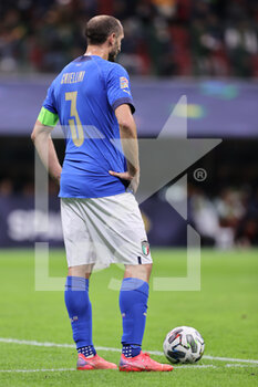 2021-10-06 - Giorgio Chiellini of Italy during the UEFA Nations League Finals 2021 semi-final football match between Italy and Spain at Giuseppe Meazza Stadium, Milan, Italy on October 06, 2021 - SEMIFINALE 2021 - ITALIA VS SPAGNA - UEFA NATIONS LEAGUE - SOCCER