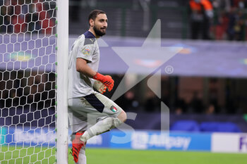 2021-10-06 - Giuanluigi Donnarumma of Italy reacts during the UEFA Nations League Finals 2021 semi-final football match between Italy and Spain at Giuseppe Meazza Stadium, Milan, Italy on October 06, 2021 - SEMIFINALE 2021 - ITALIA VS SPAGNA - UEFA NATIONS LEAGUE - SOCCER