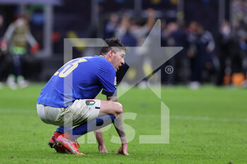 2021-10-06 - Giovanni Di Lorenzo of Italy reacts at the end of the match during the UEFA Nations League Finals 2021 semi-final football match between Italy and Spain at Giuseppe Meazza Stadium, Milan, Italy on October 06, 2021 - SEMIFINALE 2021 - ITALIA VS SPAGNA - UEFA NATIONS LEAGUE - SOCCER