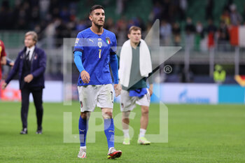 2021-10-06 - Lorenzo Pellegrini of Italy at the end of the match during the UEFA Nations League Finals 2021 semi-final football match between Italy and Spain at Giuseppe Meazza Stadium, Milan, Italy on October 06, 2021 - SEMIFINALE 2021 - ITALIA VS SPAGNA - UEFA NATIONS LEAGUE - SOCCER