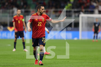 10/10/2021 - Pablo Sarabia of Spain gestures during the UEFA Nations League Finals 2021 final football match between Spain and France at Giuseppe Meazza Stadium, Milan, Italy on October 10, 2021 - FINALE - SPAGNA VS FRANCIA - UEFA NATIONS LEAGUE - CALCIO