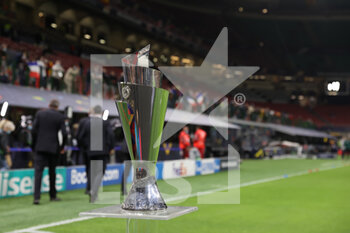 10/10/2021 - UEFA Nations League Finals 2021 Trophy during the UEFA Nations League Finals 2021 final football match between Spain and France at Giuseppe Meazza Stadium, Milan, Italy on October 10, 2021 - FINALE - SPAGNA VS FRANCIA - UEFA NATIONS LEAGUE - CALCIO