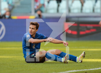 2021-10-10 - Federico Chiesa (Italy) during the UEFA Nations League, Third-place play-off football match between Italy and Belgium on October 10, 2021 at Allianz Stadium in Turin, Italy - FINALE 3°/4° POSTO - ITALIA VS BELGIO - UEFA NATIONS LEAGUE - SOCCER