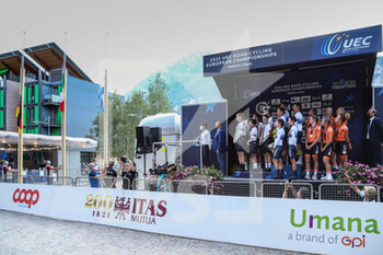 08/09/2021 - Medal ceremony with national hymn - UEC ROAD EUROPEAN CHAMPIONSHIPS - TEAM RELAY (MEN/WOMEN TEAM TIME TRIAL) - STRADA - CICLISMO