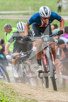 2021-08-26 - Christopher BLEVINS of the USA, 1st place elite men, during the Cross Country Short Track XCC at the 2021 MTB World Championships, Mountain Bike cycling event on August 26, 2021 in Val Di Sole, Italy - Photo Olly Bowman / DPPI - 2021 MTB WORLD CHAMPIONSHIPS - MTB - MOUNTAIN BIKE - CYCLING