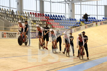 2021-10-19 - Start team Suisse during the Tissot UCI Track Cycling World Championships 2021, training day on October 19, 2021 at Stab Vélodrome in Roubaix, France - TISSOT UCI TRACK CYCLING WORLD CHAMPIONSHIPS 2021, TRAINING DAY - TRACK - CYCLING