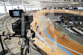 2021-10-19 - Camera TV during the Tissot UCI Track Cycling World Championships 2021, training day on October 19, 2021 at Stab Vélodrome in Roubaix, France - TISSOT UCI TRACK CYCLING WORLD CHAMPIONSHIPS 2021, TRAINING DAY - TRACK - CYCLING