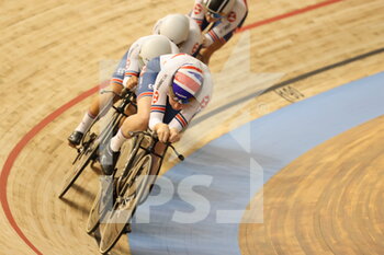 2021-10-20 - Team poursuit women Great Britain during the Tissot UCI Track Cycling World Championships 2021 on October 20, 2021 at Stab Vélodrome in Roubaix, France - TISSOT UCI TRACK CYCLING WORLD CHAMPIONSHIPS 2021 - TRACK - CYCLING