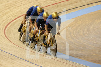 2021-10-20 - Team poursuit man Italia during the Tissot UCI Track Cycling World Championships 2021 on October 20, 2021 at Stab Vélodrome in Roubaix, France - TISSOT UCI TRACK CYCLING WORLD CHAMPIONSHIPS 2021 - TRACK - CYCLING