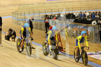 2021-10-20 - Team sprint women Ukraine during the Tissot UCI Track Cycling World Championships 2021 on October 20, 2021 at Stab Vélodrome in Roubaix, France - TISSOT UCI TRACK CYCLING WORLD CHAMPIONSHIPS 2021 - TRACK - CYCLING