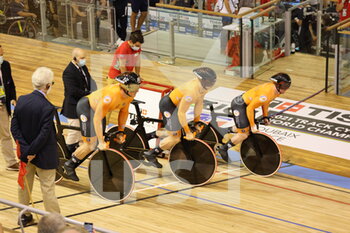 2021-10-20 - Team sprint man Nederland world champion during the Tissot UCI Track Cycling World Championships 2021 on October 20, 2021 at Stab Vélodrome in Roubaix, France - TISSOT UCI TRACK CYCLING WORLD CHAMPIONSHIPS 2021 - TRACK - CYCLING