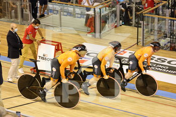 2021-10-20 - Team sprint man Nederlands world champion during the Tissot UCI Track Cycling World Championships 2021 on October 20, 2021 at Stab Vélodrome in Roubaix, France - TISSOT UCI TRACK CYCLING WORLD CHAMPIONSHIPS 2021 - TRACK - CYCLING