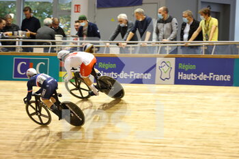2021-10-23 - Duel Sebastien VIGIER Sprint and Rudyk MATEUSZ Poland during the Tissot UCI Track Cycling World Championships 2021 on October 23, 2021 at Stab Vélodrome in Roubaix, France - TISSOT UCI TRACK CYCLING WORLD CHAMPIONSHIPS 2021 - TRACK - CYCLING