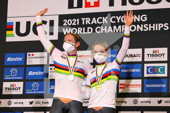 2021-10-23 - Madison women victory world champion Nederland during the Tissot UCI Track Cycling World Championships 2021 on October 23, 2021 at Stab Vélodrome in Roubaix, France - TISSOT UCI TRACK CYCLING WORLD CHAMPIONSHIPS 2021 - TRACK - CYCLING
