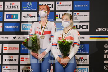 2021-10-23 - Women Great-Britain three place Madison during the Tissot UCI Track Cycling World Championships 2021 on October 23, 2021 at Stab Vélodrome in Roubaix, France - TISSOT UCI TRACK CYCLING WORLD CHAMPIONSHIPS 2021 - TRACK - CYCLING