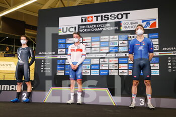 2021-10-23 - Podium Omnium man during the Tissot UCI Track Cycling World Championships 2021 on October 23, 2021 at Stab Vélodrome in Roubaix, France - TISSOT UCI TRACK CYCLING WORLD CHAMPIONSHIPS 2021 - TRACK - CYCLING
