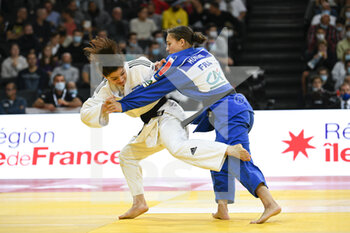 2021-10-16 - Women -57 kg, Kerem PRIMO (white) of Israel and Faiza MOKDAR of France compete during the Paris Grand Slam 2021, Judo event on October 16, 2021 at AccorHotels Arena in Paris, France - PARIS GRAND SLAM 2021, JUDO EVENT - JUDO - CONTACT