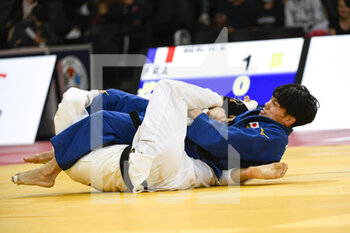 2021-10-16 - Men -60 kg, Genki KOGA of Japan wins by ippon (Ude-hishigi-juji-gatame or cross lock) over Maxime Merlin of France during the Paris Grand Slam 2021, Judo event on October 16, 2021 at AccorHotels Arena in Paris, France - PARIS GRAND SLAM 2021, JUDO EVENT - JUDO - CONTACT