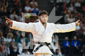 2021-10-16 - Men -60 kg, Balabay AGHAYEV of Azerbaijan Gold medal celebrates during the Paris Grand Slam 2021, Judo event on October 16, 2021 at AccorHotels Arena in Paris, France - PARIS GRAND SLAM 2021, JUDO EVENT - JUDO - CONTACT