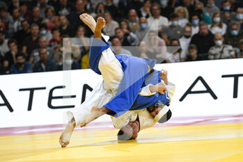 2021-10-16 - Men -66 kg, Walide KHYAR of France bronze medal throws Denis VIERU of Moldova and wins by ippon with an Uchi-mata counter during the Paris Grand Slam 2021, Judo event on October 16, 2021 at AccorHotels Arena in Paris, France - PARIS GRAND SLAM 2021, JUDO EVENT - JUDO - CONTACT
