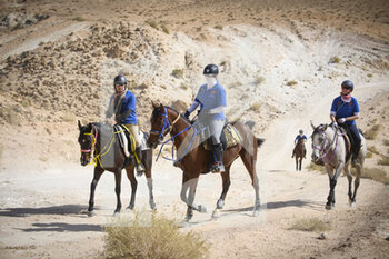 2021-10-28 - Blue Gala team during the Gallops of Jordan 2021 at Wadi Rum desert to Petra on October 28th, 2021, in Wadi Rum desert, Jordan - GALLOPS OF JORDAN 2021 - INTERNATIONALS - EQUESTRIAN