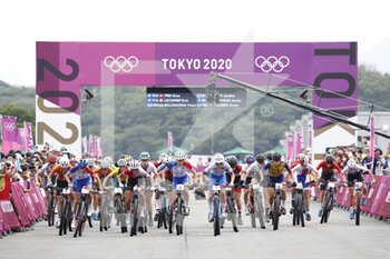 2021-07-27 - Start illustration during the Olympic Games Tokyo 2020, Cycling Mountain Bike Women's Cross-country on July 27, 2021 at Izu MTB Course in Izu, Japan - Photo Photo Kishimoto / DPPI - OLYMPIC GAMES TOKYO 2020, JULY 27, 2021 - OLYMPIC GAMES TOKYO 2020 - OLYMPIC GAMES