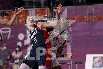 2021-07-27 - Marie-Eve PAGET (5) of France and Stephanie MAWULI (3) of Japan during the Olympic Games Tokyo 2020, Japan-France on July 27, 2021 at Aomi Urban Sports Park in Tokyo, Japan - Photo Ann-Dee Lamour / CDP MEDIA / DPPI - OLYMPIC GAMES TOKYO 2020, JULY 27, 2021 - OLYMPIC GAMES TOKYO 2020 - OLYMPIC GAMES
