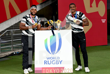 2021-07-28 - Fiji Team Winner Gold Medal during the Olympic Games Tokyo 2020, Rugby Sevens Men's Final Medal Ceremony on July 28, 2021 at Tokyo Stadium in Tokyo, Japan - Photo Bradley Kanaris / Photo Kishimoto / DPPI - OLYMPIC GAMES TOKYO 2020, JULY 28, 2021 - OLYMPIC GAMES TOKYO 2020 - OLYMPIC GAMES