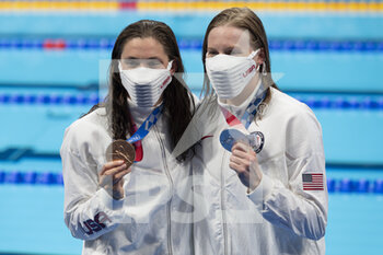 2021-07-30 - Lilly King of United States, silver and Annie Lazor of United States, bronze during the Olympic Games Tokyo 2020, women 200m Breaststroke final on July 30, 2021 at Tokyo Aquatics Centre in Tokyo, Japan - Photo Giorgio Scala / Orange Pictures / DPPI - OLYMPIC GAMES TOKYO 2020, JULY 30, 2021 - OLYMPIC GAMES TOKYO 2020 - OLYMPIC GAMES