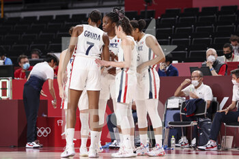 2021-07-30 - French Team during the Olympic Games Tokyo 2020, France-Nigeria on July 30, 2021 at Saitama Super Arena in Tokyo, Japan - Photo Ann-Dee Lamour / CDP MEDIA / DPPI - OLYMPIC GAMES TOKYO 2020, JULY 30, 2021 - OLYMPIC GAMES TOKYO 2020 - OLYMPIC GAMES