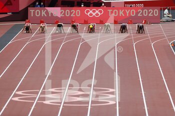 2021-07-31 - KAMBUNDJI Mujinga (SUI), del PONTE Ajla (SUI), JACKSON Shericka (JAM) Bronze Medal, TA LOU Marie-Josee (CIV), FRASER-PRYCE Shelly-Ann ( JAM) Silver Medal, THOMPSON-HERAH Elaine (JAM) Gold Medal, DANIELS Teahna (USA), NEITA Daryll (GBR) during the Olympic Games Tokyo 2020, Athletics Women's 100m Final on July 31, 2021 at Olympic Stadium in Tokyo, Japan - Photo Photo Kishimoto / DPPI - OLYMPIC GAMES TOKYO 2020, JULY 31, 2021 - OLYMPIC GAMES TOKYO 2020 - OLYMPIC GAMES