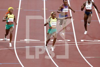 2021-07-31 - FRASER-PRYCE Shelly-Ann ( JAM) Silver Medal, THOMPSON-HERAH Elaine (JAM) Gold Medal during the Olympic Games Tokyo 2020, Athletics Women's 100m Final on July 31, 2021 at Olympic Stadium in Tokyo, Japan - Photo Photo Kishimoto / DPPI - OLYMPIC GAMES TOKYO 2020, JULY 31, 2021 - OLYMPIC GAMES TOKYO 2020 - OLYMPIC GAMES