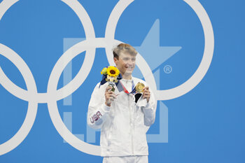 2021-08-01 - FINKE Robert (USA) Gold Medal during the Olympic Games Tokyo 2020, Swimming Men's 1500m Freestyle Medal Ceremony on August 1, 2021 at Tokyo Aquatics Centre in Tokyo, Japan - Photo Takamitsu Mifune / Photo Kishimoto / DPPI - OLYMPIC GAMES TOKYO 2020, AUGUST 1, 2021 - OLYMPIC GAMES TOKYO 2020 - OLYMPIC GAMES