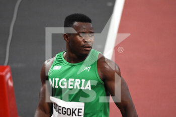 2021-08-01 - Enoch Adegoke (NGR) competes on men's 100m semi-final during the Olympic Games Tokyo 2020, Athletics, on August 1, 2021 at Tokyo Olympic Stadium in Tokyo, Japan - Photo Yoann Cambefort / Marti Media / DPPI - OLYMPIC GAMES TOKYO 2020, AUGUST 1, 2021 - OLYMPIC GAMES TOKYO 2020 - OLYMPIC GAMES