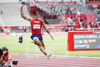 2021-08-02 - Juan Miguel ECHEVARRIA (CUB) 2nd place Silver Medal during the Olympic Games Tokyo 2020, Athletics Men's Long Jump Final on August 2, 2021 at Olympic Stadium in Tokyo, Japan - Photo Photo Kishimoto / DPPI - OLYMPIC GAMES TOKYO 2020, AUGUST 02, 2021 - OLYMPIC GAMES TOKYO 2020 - OLYMPIC GAMES
