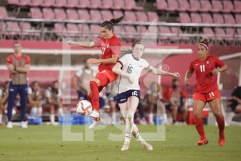 2021-08-02 - Jessie FLEMING (CAN) Rose LAVELLE (USA) during the Olympic Games Tokyo 2020, Football Women's Semi-Final between United States and Canada on August 2, 2021 at Ibaraki Kashima Stadium in Kashima, Japan - Photo Photo Kishimoto / DPPI - OLYMPIC GAMES TOKYO 2020, AUGUST 02, 2021 - OLYMPIC GAMES TOKYO 2020 - OLYMPIC GAMES