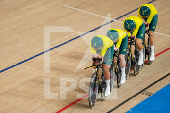 2021-08-02 - Georgia Baker of Australia, Annette Edmondson of Australia, Ashlee Ankudinoff of Australia and Alexandra Manly of Australia during the Olympic Games Tokyo 2020, Cycling Track Women's Team Pursuit Qualifying on August 2, 2021 at the Izu Velodrome in Tokyo, Japan - Photo Yannick Verhoeven / Orange Pictures / DPPI - OLYMPIC GAMES TOKYO 2020, AUGUST 02, 2021 - OLYMPIC GAMES TOKYO 2020 - OLYMPIC GAMES