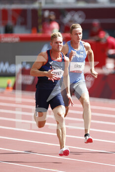 2021-08-04 - Kevin MAYER (FRA) during the Olympic Games Tokyo 2020, Athletics Men's Decathlon 100m on August 4, 2021 at Olympic Stadium in Tokyo, Japan - Photo Yuya Nagase / Photo Kishimoto / DPPI - OLYMPIC GAMES TOKYO 2020, AUGUST 04, 2021 - OLYMPIC GAMES TOKYO 2020 - OLYMPIC GAMES