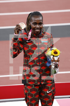 2021-08-04 - KIYENG Hyvin (KEN) 3rd Bronze Medal during the Olympic Games Tokyo 2020, Athletics Women's 3000m Steeplechase Medal Ceremony on August 4, 2021 at Olympic Stadium in Tokyo, Japan - Photo Yuya Nagase / Photo Kishimoto / DPPI - OLYMPIC GAMES TOKYO 2020, AUGUST 04, 2021 - OLYMPIC GAMES TOKYO 2020 - OLYMPIC GAMES
