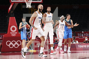 2021-08-05 - Evan FOURNIER (10) of France, Rudy GOBERT (27) of France during the Olympic Games Tokyo 2020, Basketball Semifinal, France - Slovenia, on August 5, 2021 at Saitama Super Arena ,in Tokyo, Japan - Photo Ann-Dee Lamour / CDP MEDIA / DPPI - OLYMPIC GAMES TOKYO 2020, AUGUST 05, 2021 - OLYMPIC GAMES TOKYO 2020 - OLYMPIC GAMES