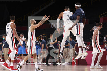 2021-08-05 - Timothé LUWAWU-CABARROT (3) of France and Franck NTILIKINA (1) of France during the Olympic Games Tokyo 2020, Basketball Semifinal, France - Slovenia, on August 5, 2021 at Saitama Super Arena ,in Tokyo, Japan - Photo Ann-Dee Lamour / CDP MEDIA / DPPI - OLYMPIC GAMES TOKYO 2020, AUGUST 05, 2021 - OLYMPIC GAMES TOKYO 2020 - OLYMPIC GAMES