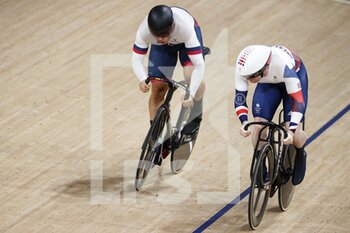 2021-08-06 - CARLIN Jack (GBR) Bronze Medal, DMITRIEV Denis (ROC) during the Olympic Games Tokyo 2020, Cycling Track Men's Sprint Final For Bronze Race 1 on August 6, 2021 at Izu Velodrome in Izu, Japan - Photo Photo Kishimoto / DPPI - OLYMPIC GAMES TOKYO 2020, AUGUST 06, 2021 - OLYMPIC GAMES TOKYO 2020 - OLYMPIC GAMES