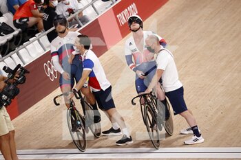 2021-08-06 - CARLIN Jack (GBR) Bronze Medal, DMITRIEV Denis (ROC) during the Olympic Games Tokyo 2020, Cycling Track Men's Sprint Final For Bronze Race 2 on August 6, 2021 at Izu Velodrome in Izu, Japan - Photo Photo Kishimoto / DPPI - OLYMPIC GAMES TOKYO 2020, AUGUST 06, 2021 - OLYMPIC GAMES TOKYO 2020 - OLYMPIC GAMES