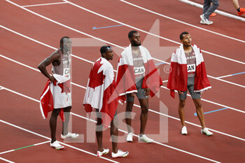 2021-08-06 - Team Canada Bronze Medal during the Olympic Games Tokyo 2020, Athletics Mens 4x100m Relay Final on August 6, 2021 at Olympic Stadium in Tokyo, Japan - Photo Photo Kishimoto / DPPI - OLYMPIC GAMES TOKYO 2020, AUGUST 06, 2021 - OLYMPIC GAMES TOKYO 2020 - OLYMPIC GAMES