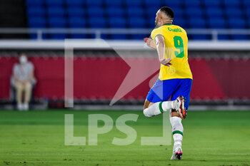 07/08/2021 - Matheus Cunha of Brazil celebrates after scoring his sides first goal during the Olympic Games Tokyo 2020, Football Men's Gold Medal Match between Brazil and Spain on August 7, 2021 at International Stadium Yokohama in Yokohama, Japan - Photo Pablo Morano / Orange Pictures / DPPI - OLYMPIC GAMES TOKYO 2020, AUGUST 07, 2021 - OLIMPIADI TOKYO 2020 - GIOCHI OLIMPICI