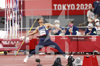 07/08/2021 - CHOPRA Neeraj (IND) Gold Medal during the Olympic Games Tokyo 2020, Athletics Men's Javelin Throw Final on August 7, 2021 at Olympic Stadium in Tokyo, Japan - Photo Yuya Nagase / Photo Kishimoto / DPPI - OLYMPIC GAMES TOKYO 2020, AUGUST 07, 2021 - OLIMPIADI TOKYO 2020 - GIOCHI OLIMPICI