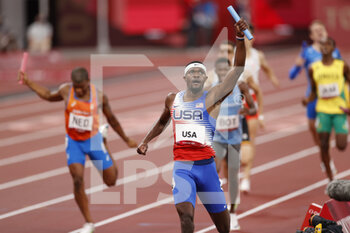 2021-08-07 - USA Winner Gold Medal during the Olympic Games Tokyo 2020, Athletics Mens 4x400m Relay Final on August 7, 2021 at Olympic Stadium in Tokyo, Japan - Photo Yuya Nagase / Photo Kishimoto / DPPI - OLYMPIC GAMES TOKYO 2020, AUGUST 07, 2021 - OLYMPIC GAMES TOKYO 2020 - OLYMPIC GAMES