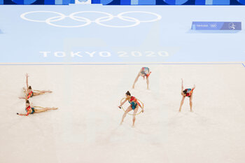 08/08/2021 - Belarus Team during the Olympic Games Tokyo 2020, Rhythmic Gymnastics Team All-Around Final HOOP Clubs on August 8, 2021 at Ariake Gymnastics Centre in Tokyo, Japan - Photo Kanami Yoshimura / Photo Kishimoto / DPPI - OLYMPIC GAMES TOKYO 2020, AUGUST 08, 2021 - OLIMPIADI TOKYO 2020 - GIOCHI OLIMPICI