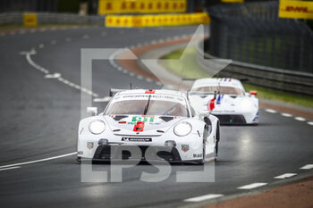 2021-08-18 - 91 Bruni Gianmaria (ita), Lietz Richard (aut), Makowiecki Frederic (fra), Porsche GT Team, Porsche 911 RSR - 19, action during the free practice and qualifying sessions of 24 Hours of Le Mans 2021, 4th round of the 2021 FIA World Endurance Championship, FIA WEC, on the Circuit de la Sarthe, from August 18 to 22, 2021 in Le Mans, France - Photo Xavi Bonilla / DPPI - 24 HOURS OF LE MANS 2021, 4TH ROUND OF THE 2021 FIA WORLD ENDURANCE CHAMPIONSHIP, WEC - ENDURANCE - MOTORS